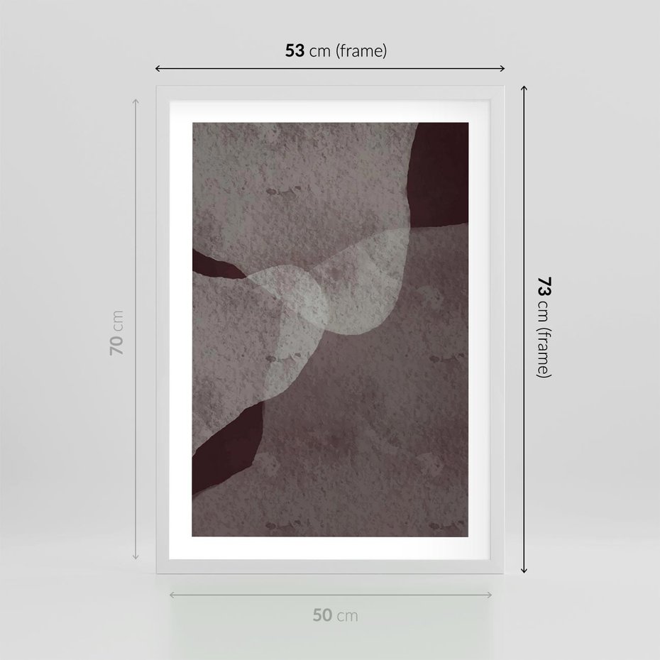 Plakat w ramie 50x70 - Obce Odcienie - mroczny plakat, nowoczesne wnętrza - rama biała