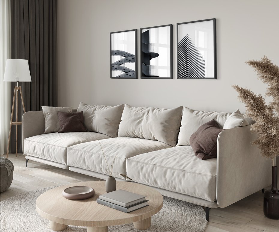 Zestaw obrazy w ramie 50x70 galeria - Nowoczesne, architektura, city - rama czarna