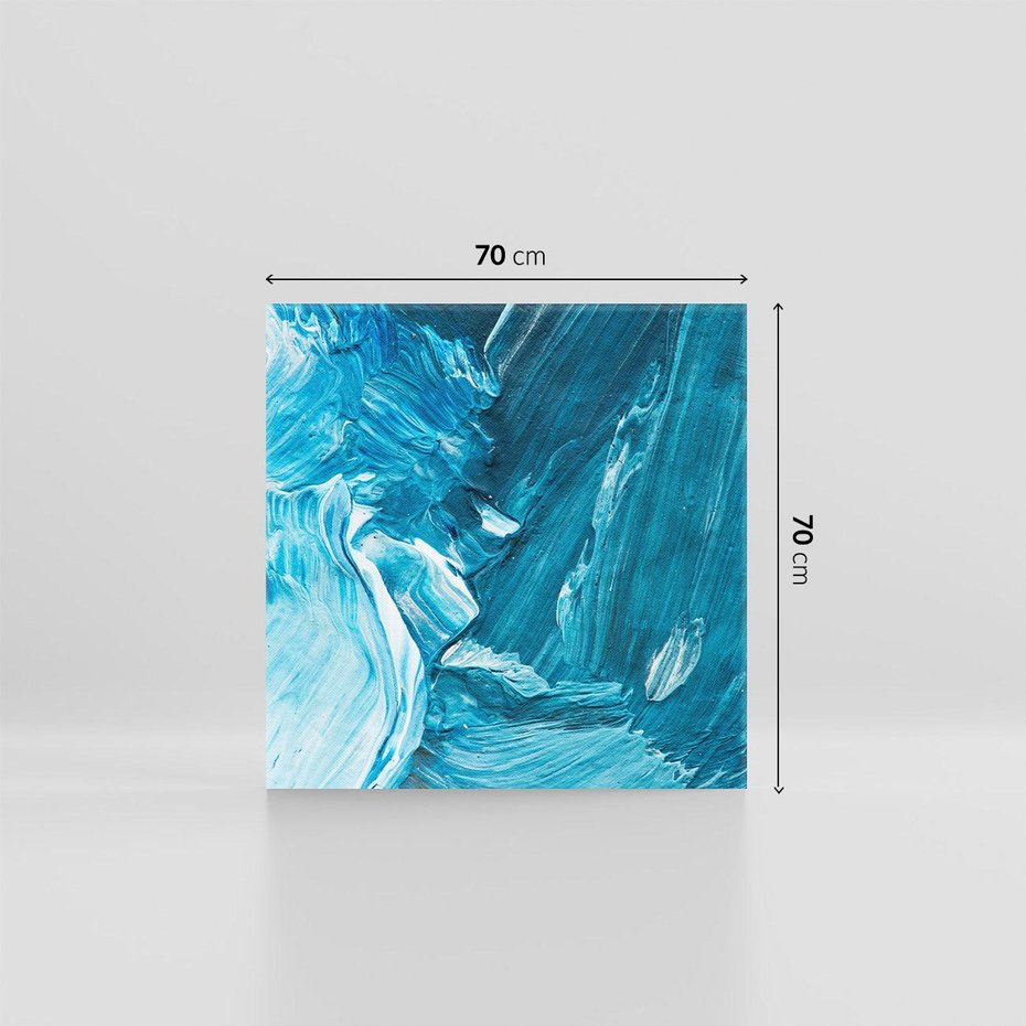 Obraz na płótnie 70x70 - W stronę niebieskiego horyzontu - abstrakcja, rozlane farby