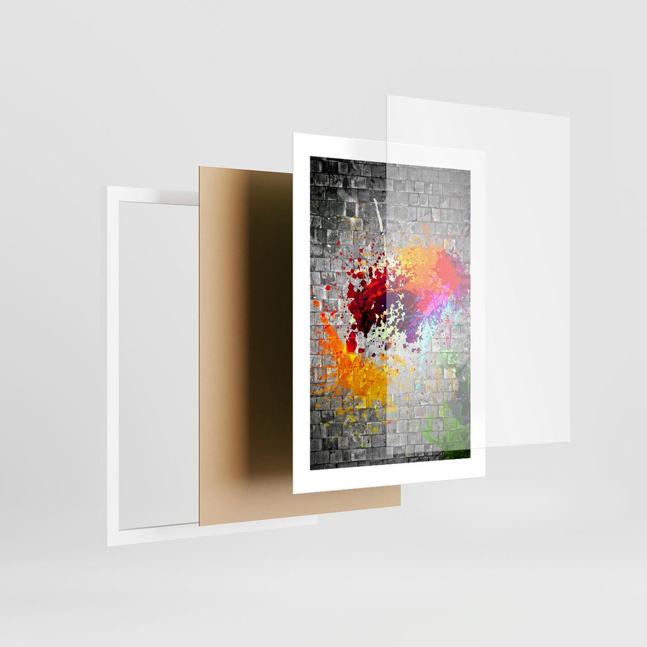 Plakat w ramie 30x40 - Ekspresja Graffiti - farba, graffiti - rama biała