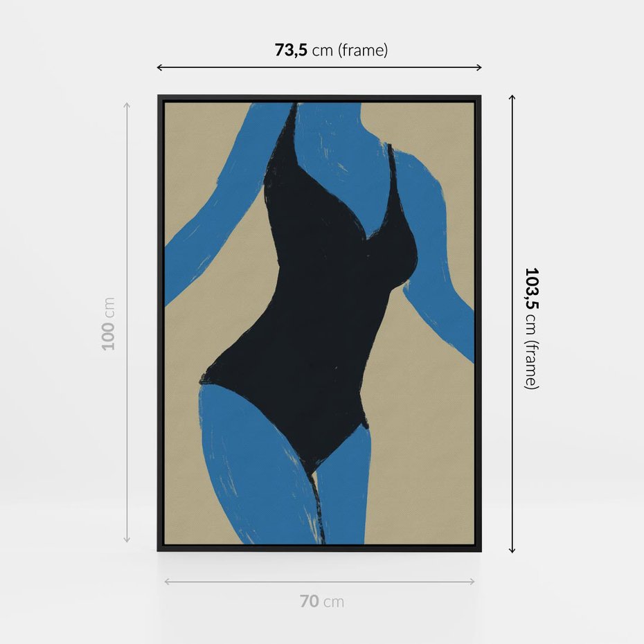 Obraz w ramie 70x100 - Zaklęta Kompozycja - abstrakcyjny plakat, nowoczesna sztuka - rama czarna