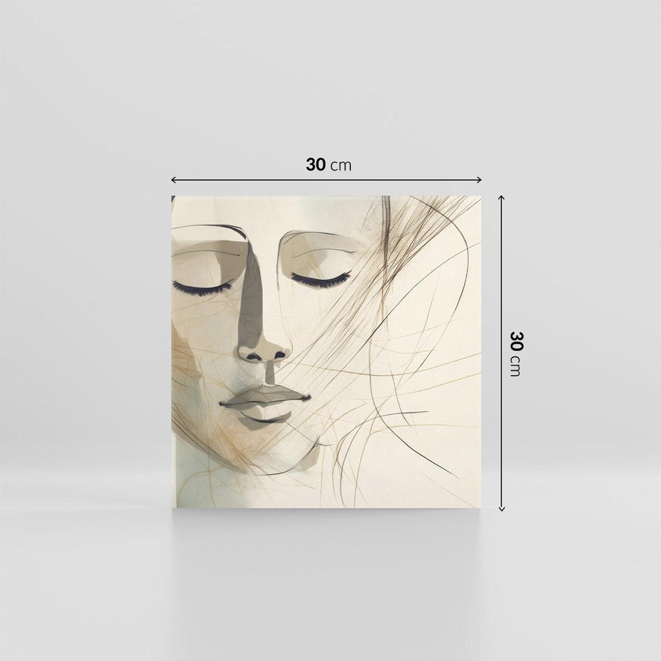 Obraz na płótnie 30x30 - Tylko Zamknij Oczy - twarz kobiety, zamknięte oczy
