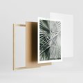 Plakat w ramie 50x70 - Palmy w Zgaszonej Zieleni - palmy, tropikalne liście - rama drewno