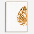 Obraz w ramie 50x70 - Przyjemność dla Oczu - złote, liście - rama drewno