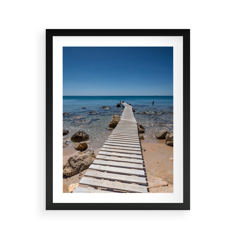 Plakat w ramie 40x50 - Oaza spokoju - plaża, morze - rama czarna