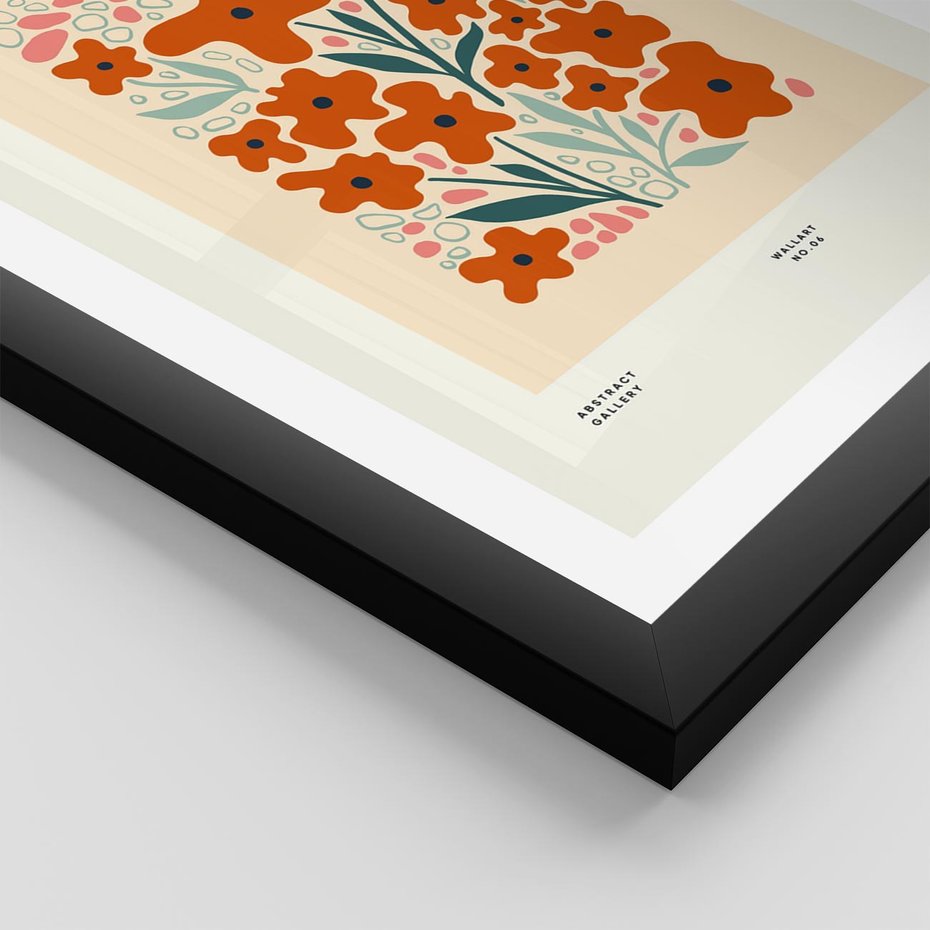 Plakat w ramie 40x50 - Refleksje Kolorowych Tajemnic - kwiaty, kompozycja - rama czarna