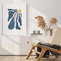 Plakat bez ramy 30x40 - Melodia Kolorowych Płatków - nowoczesna kwiatowa grafika, styl retro