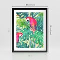Plakat w ramie 40x50 - Egzotyczna Przygoda - tropikalne, liście - rama czarna