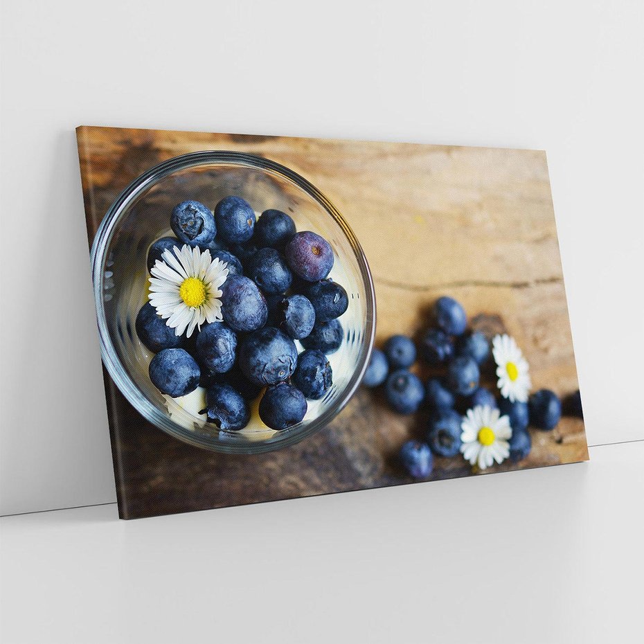 Obraz na płótnie 100x70 - Borówki - Owocowe Ukojenie - borówki, owoce