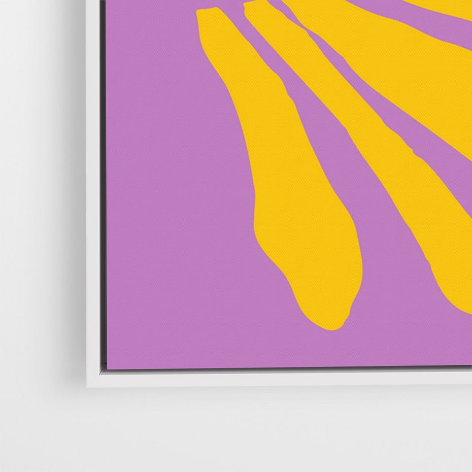 Obraz w ramie 70x100 - Podróżne Kontury - abstrakcyjny plakat, intensywne różowe tło - rama biała