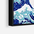 Obraz w ramie 50x50 - Fala Japandi - wielka fala w Kaganawie, obraz Hokusai - rama czarna