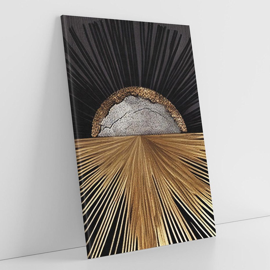 Obraz na płótnie 70x100 - Metaliczne Boho Abstrakcje - boho, słońce