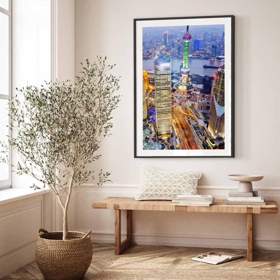 Plakat bez ramy 30x40 - Wzgórza Mieściny - wieżowce, miasto