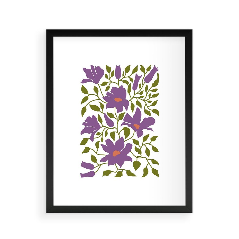 Plakat w ramie 40x50 - Rozmyte Granice - kwiaty, kompozycja - rama czarna