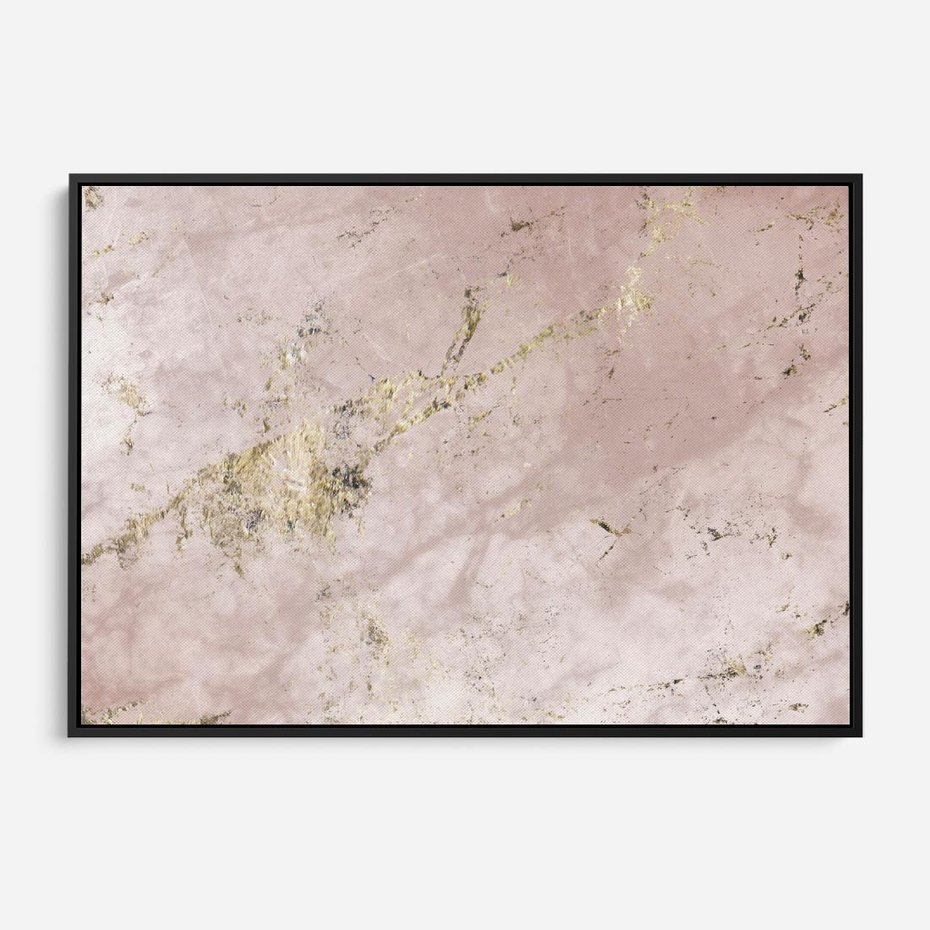 Obraz w ramie 70x50 - Piękno w Szczegółach - marmur, złoto - rama czarna