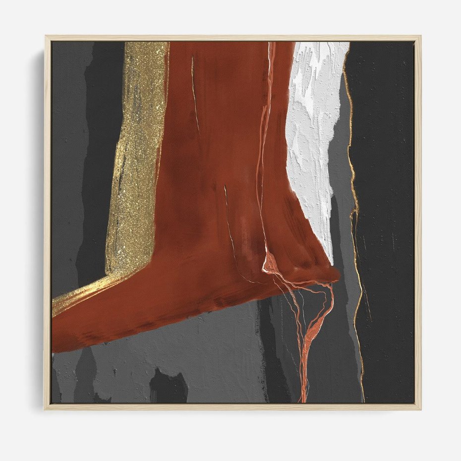 Obraz w ramie 50x50 - Abstrakcyjna impresja - abstrakcja, nowoczesny - rama drewno