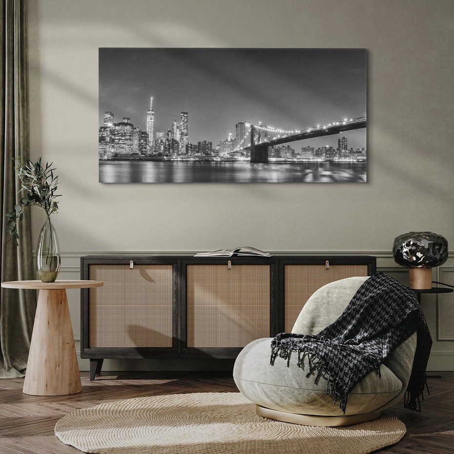 Obraz na płótnie 140x70 - Most w nocnym blasku - Nowy Jork, most