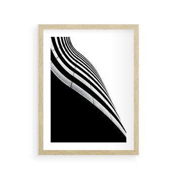 Plakat w ramie 50x70 - Architektoniczna Fala - architektura, falowany budynek - rama drewno