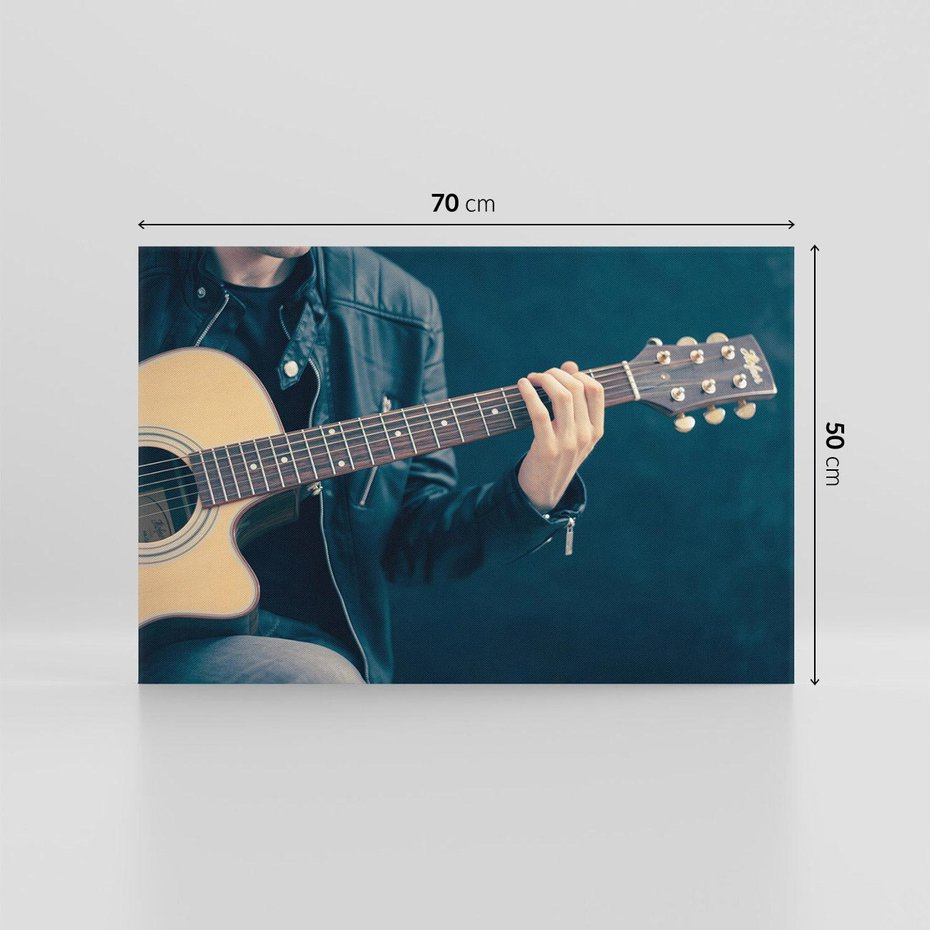Obraz na płótnie 70x50 - Gitara - Dźwięki Retro - gitara, muzyka