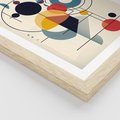 Plakat w ramie 50x70 - Rozbijające Barwne Granice - abstrakcyjna geometryczna kompozycja, koła linie - rama drewno