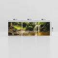 Obraz na płótnie 120x40 - Magia wodospadu w lesie - wodospad, las