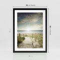 Plakat w ramie 30x40 - Błękitne morze na pomostach - morze, pomost - rama czarna
