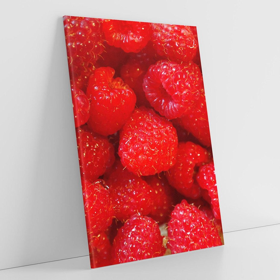 Obraz na płótnie 50x70 - "Maliny - Owocowy Raj - maliny, owoce