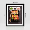 Plakat w ramie 40x50 - Kulinarne podróże do Japonii - sushi, japonia - rama czarna
