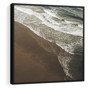Obraz w ramie 50x50 - Spokój nad plażą - plaża, morze - rama czarna