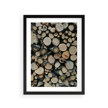 Plakat w ramie 40x50 - Bliskość Natury - drewno, las - rama czarna