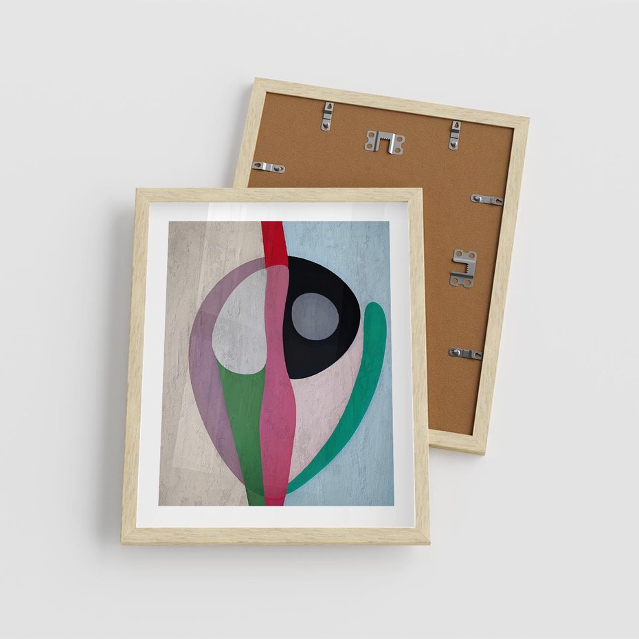 Plakat w ramie 40x50 - Wibracje Kolorów Marzeń - abstrakcyjne dziwne kształty, olejny obraz - rama drewno