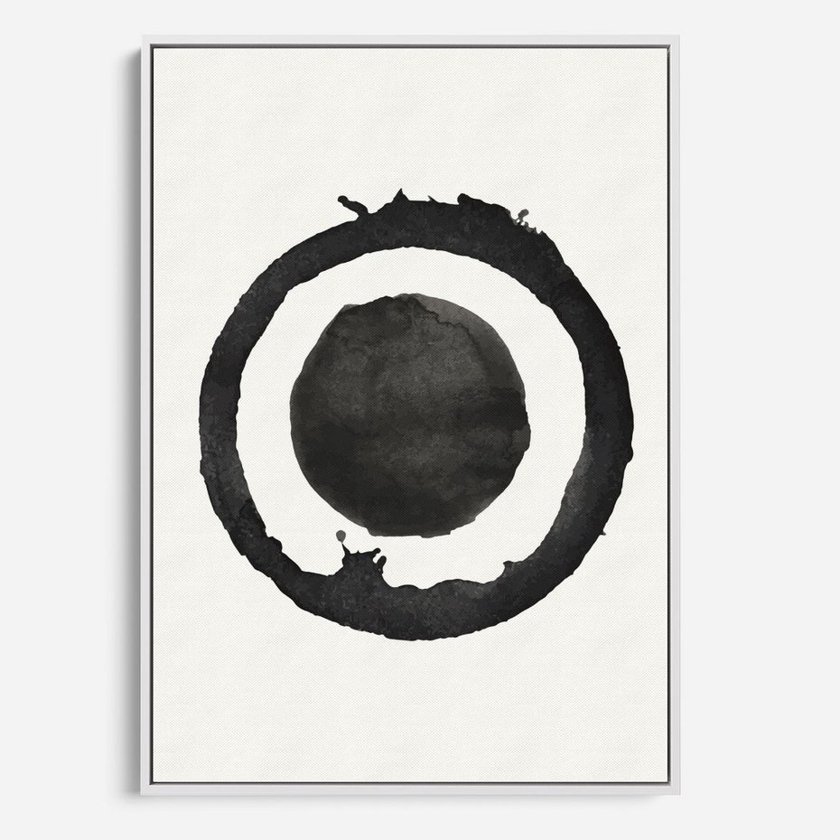 Obraz w ramie 80x120 - Harmonijne Emocje - abstrakcyjne plamy okręgi, akwarelowe - rama biała