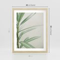 Plakat w ramie 40x50 - Minimalistyczna Tropikalna Harmonia - tropikalna roślina, zielone liście - rama drewno