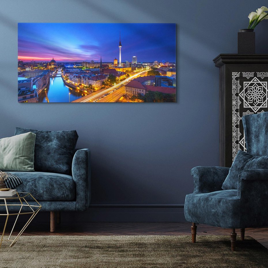 Obraz na płótnie 120x60 - Miasto nocą - tajemnicza atmosfera - Miasto, noc