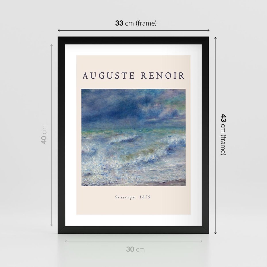 Plakat w ramie 30x40 - Auguste Renoir: Plakat z Pięknem Morza - auguste renoir, reprodukcja - rama czarna