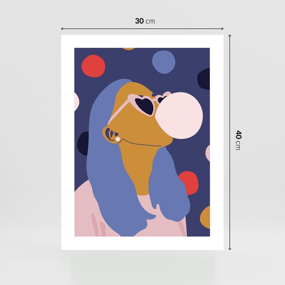 Plakat bez ramy 30x40 - Odbicie Kobiety - nowoczesny plakat, styl retro