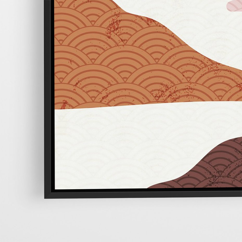 Obraz w ramie 50x70 - Księżycowa Refleksja - nowoczesna sztuka, góry - rama czarna