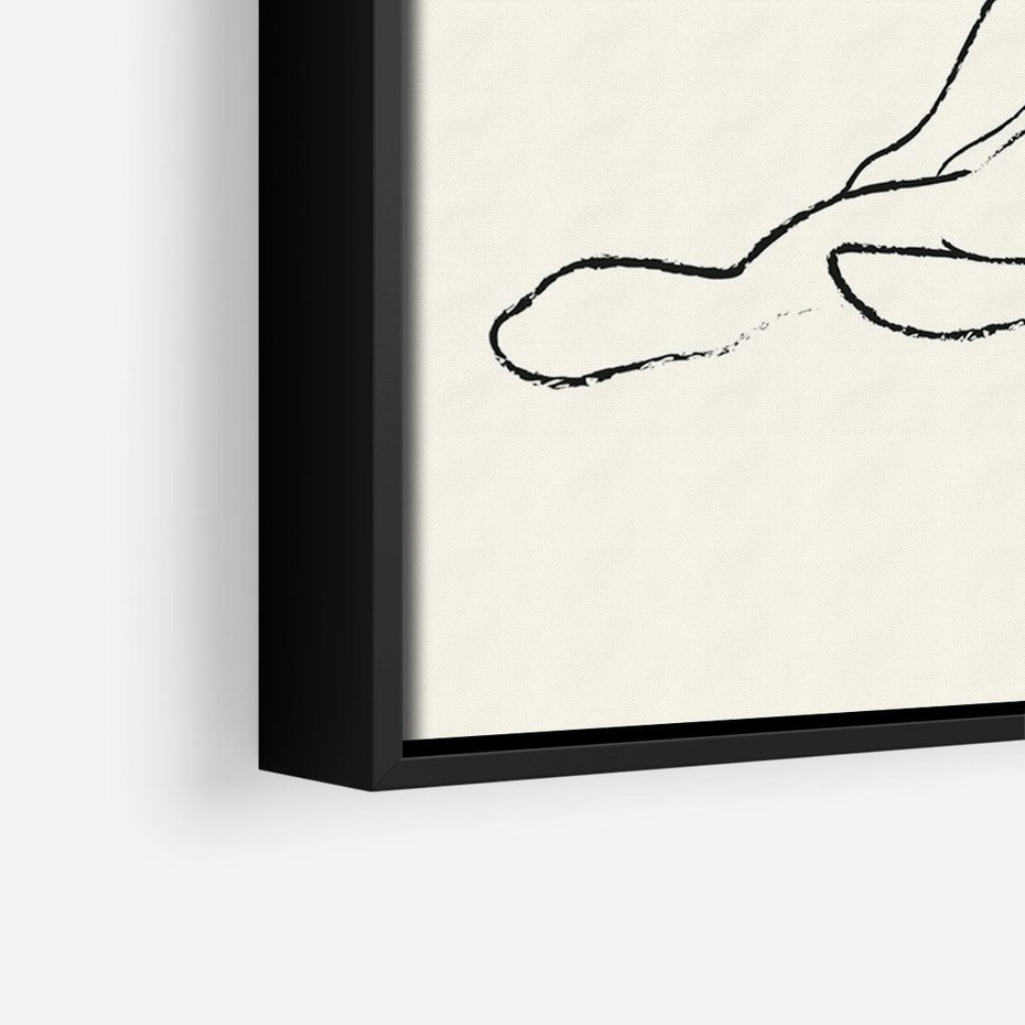 Obraz w ramie 70x100 - Akt w Minimalizmie - kobieta akt, minimalizm - rama czarna