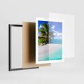 Plakat w ramie 40x50 - Zaklęte palmy tropików - palmy, ocean - rama czarna