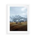Plakat w ramie 50x70 - Odkryj Ich Urok - góry, skandynawia - rama biała