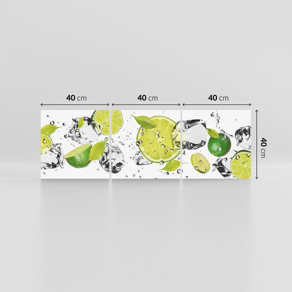 Obraz na płótnie 120x40 - Ekscentryczne limonki z wodą - limonki, woda
