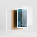 Plakat w ramie 50x70 - Marmurowa Elegancja: Kolory Oceanu - marmur, kolory oceanu - rama biała