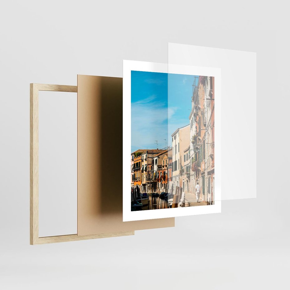 Plakat w ramie 40x50 - Magia Miejskiego Krajobrazu - uliczka, perspektywa - rama drewno