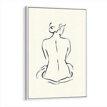 Obraz w ramie 80x120 - Migotliwa Symfonia - kobieta akt, minimalizm - rama biała