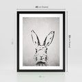 Plakat w ramie 40x50 - Szkicowany królik w grafice - szkic, królik - rama czarna