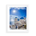 Plakat w ramie 40x50 - Uroki Santorini we Włoszech - Santorini, Włochy - rama biała