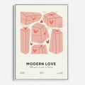 Obraz w ramie 80x120 - Nowoczesna Miłość - nowoczesna grafika, pastelowe kolory - rama biała