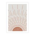 Plakat bez ramy 21x30 - Słońce w Stylu Boho - słońce, grafika boho
