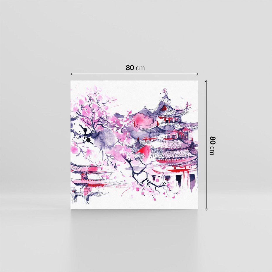 Obraz na płótnie 80x80 - Japońska Serenada: Obraz Azji w Twoim Domu - Japonia, obraz