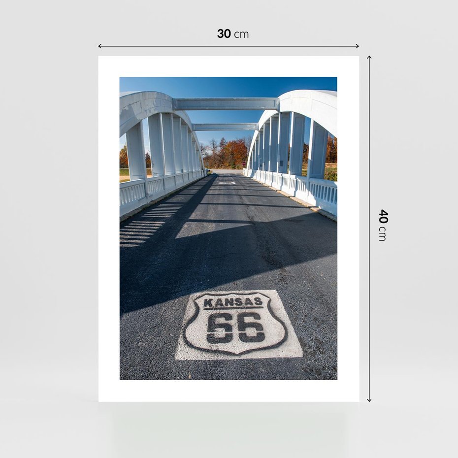 Plakat bez ramy 30x40 - Kansas i Route 66 - Kansas, route 66